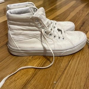 all white high top vans